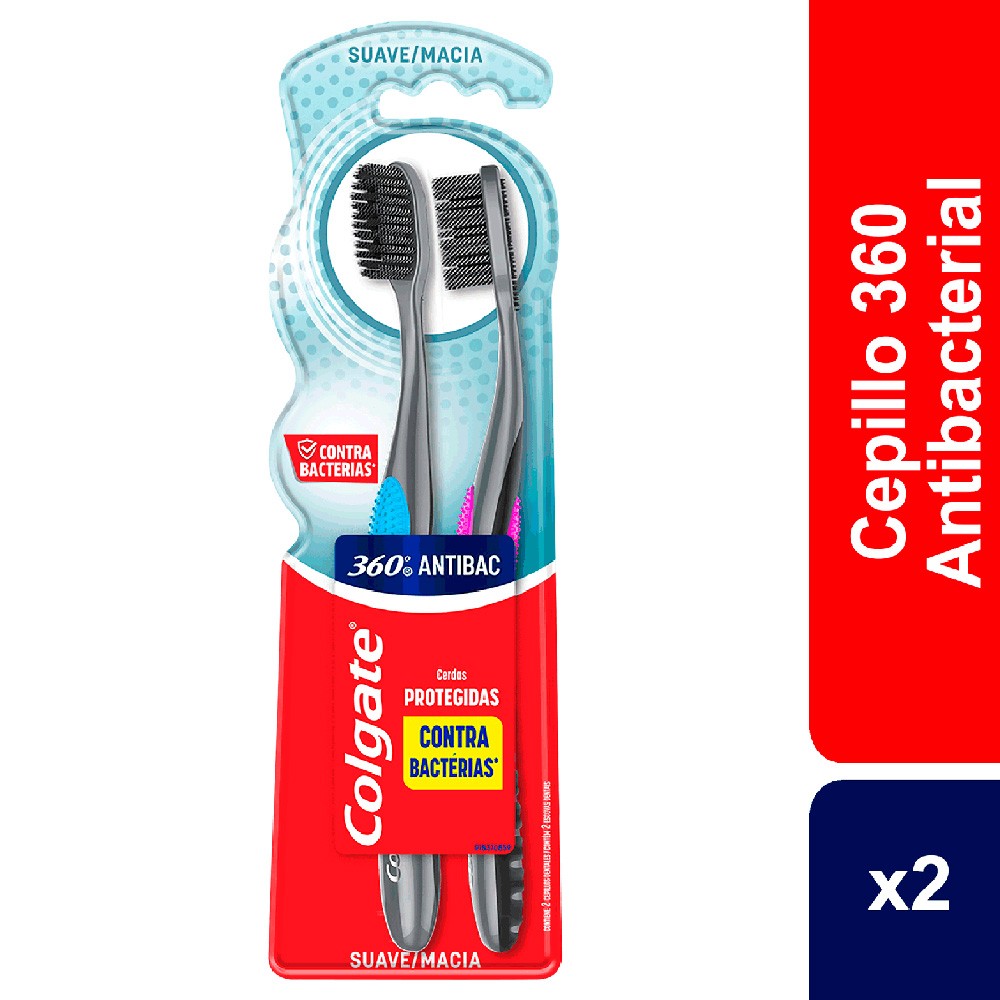 CEPILLO COLGATE 360 CHARCOAL  AB x 2UND