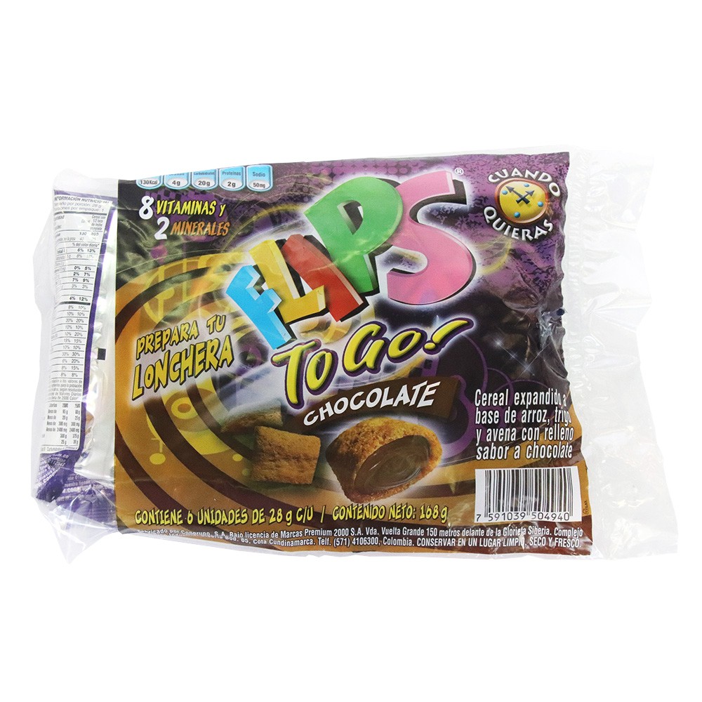 CEREAL FLIPS LONCHERA CHOCOLATE 6U*28GR