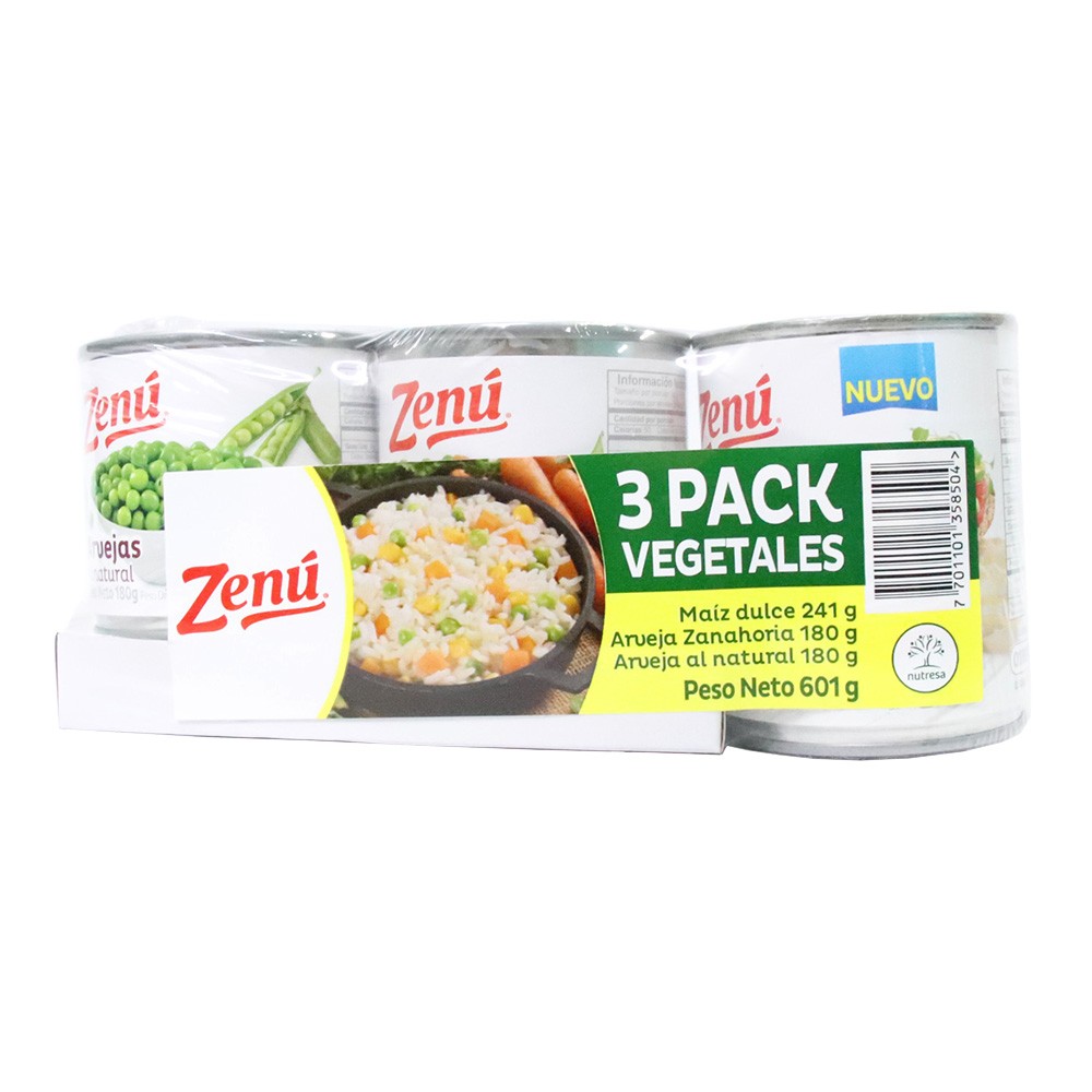 OFERTA 3PACK VEGETALES ZENU*600GR