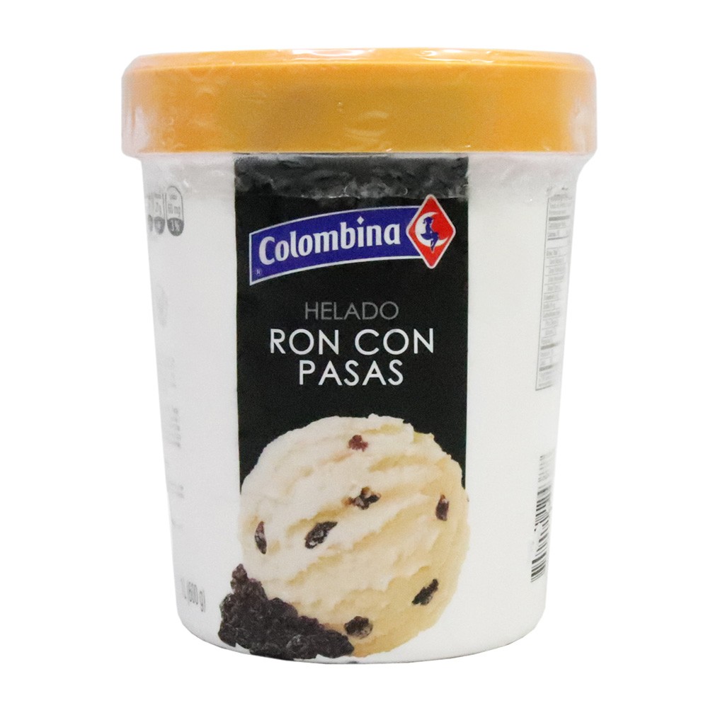 HELADO RON PASAS COLOMBINA*600G