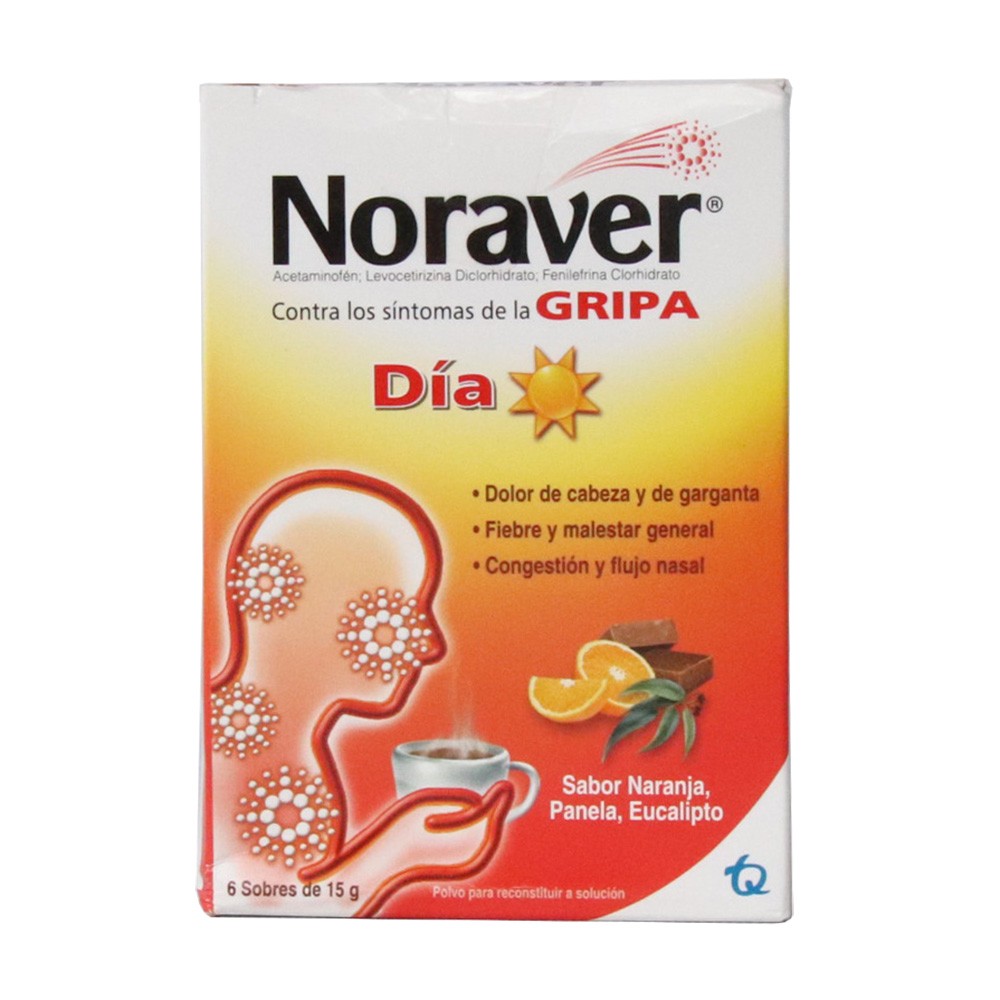 NORAVER GRIPA BEBIDA DÍA X 6 SOBRES