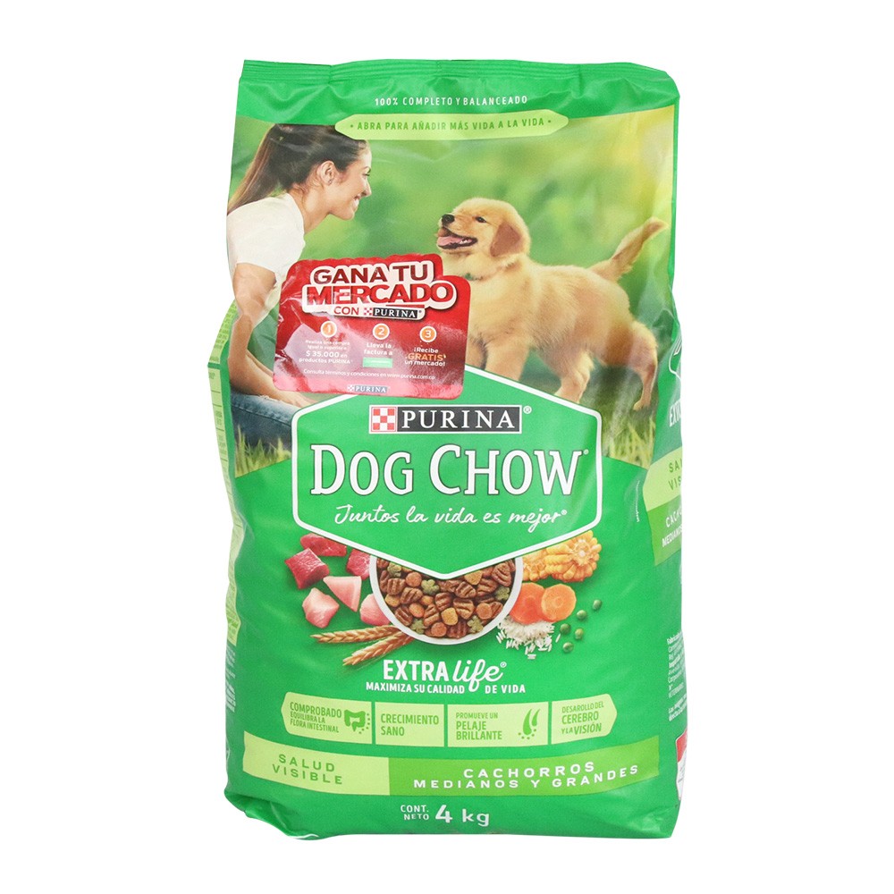 DOG CHOW CACHORROS MEDIANOS Y GRANDE*4KG