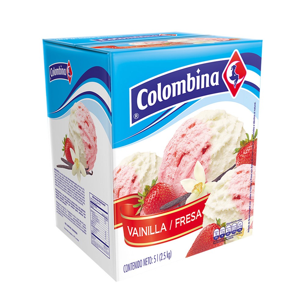 HELADO VAINILLA/FRESA COLOMBINA x 5LT