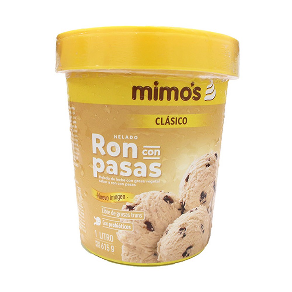 HELADO RON PASAS  x 1L MIMO`S