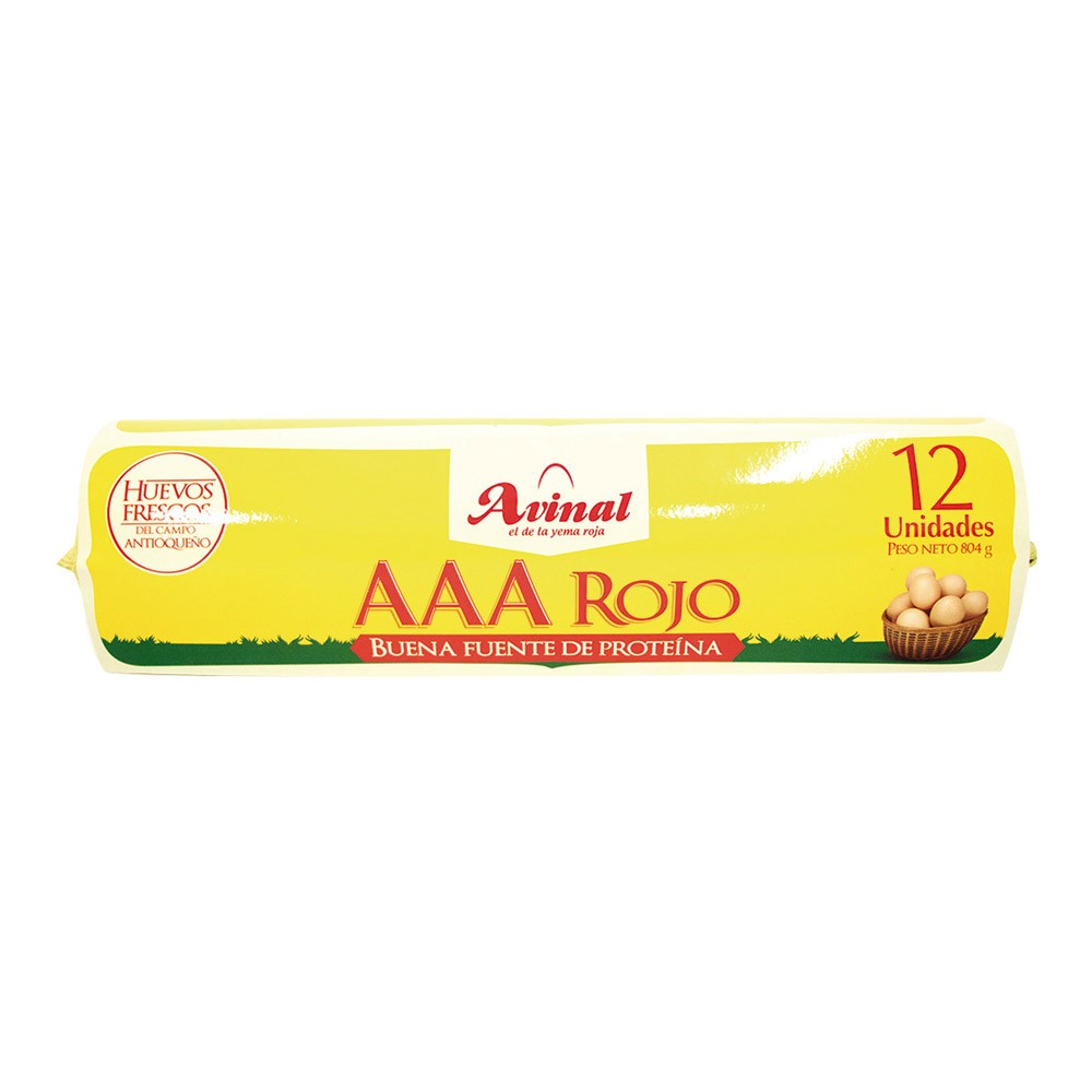 HUEVO AVINAL AAA  x 12 ROJO