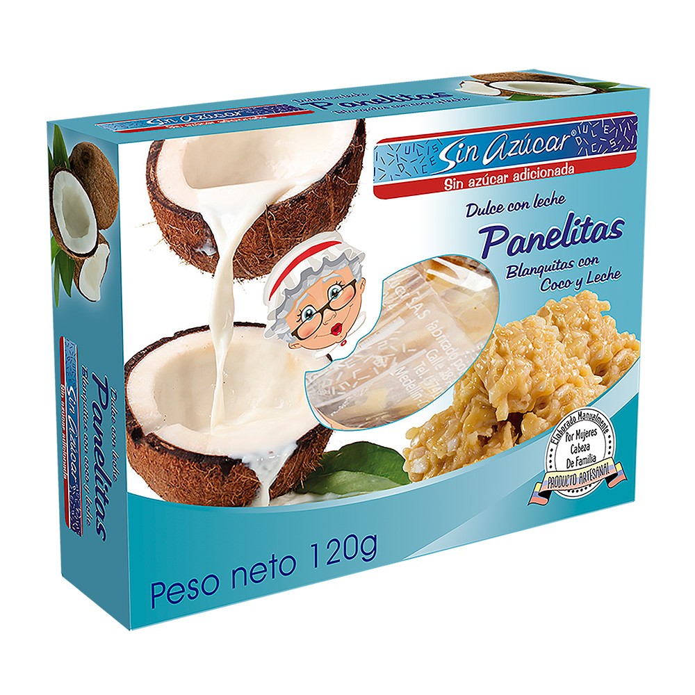 PANELITA COCO BLANQUITAS SIN AZUCAR*120G