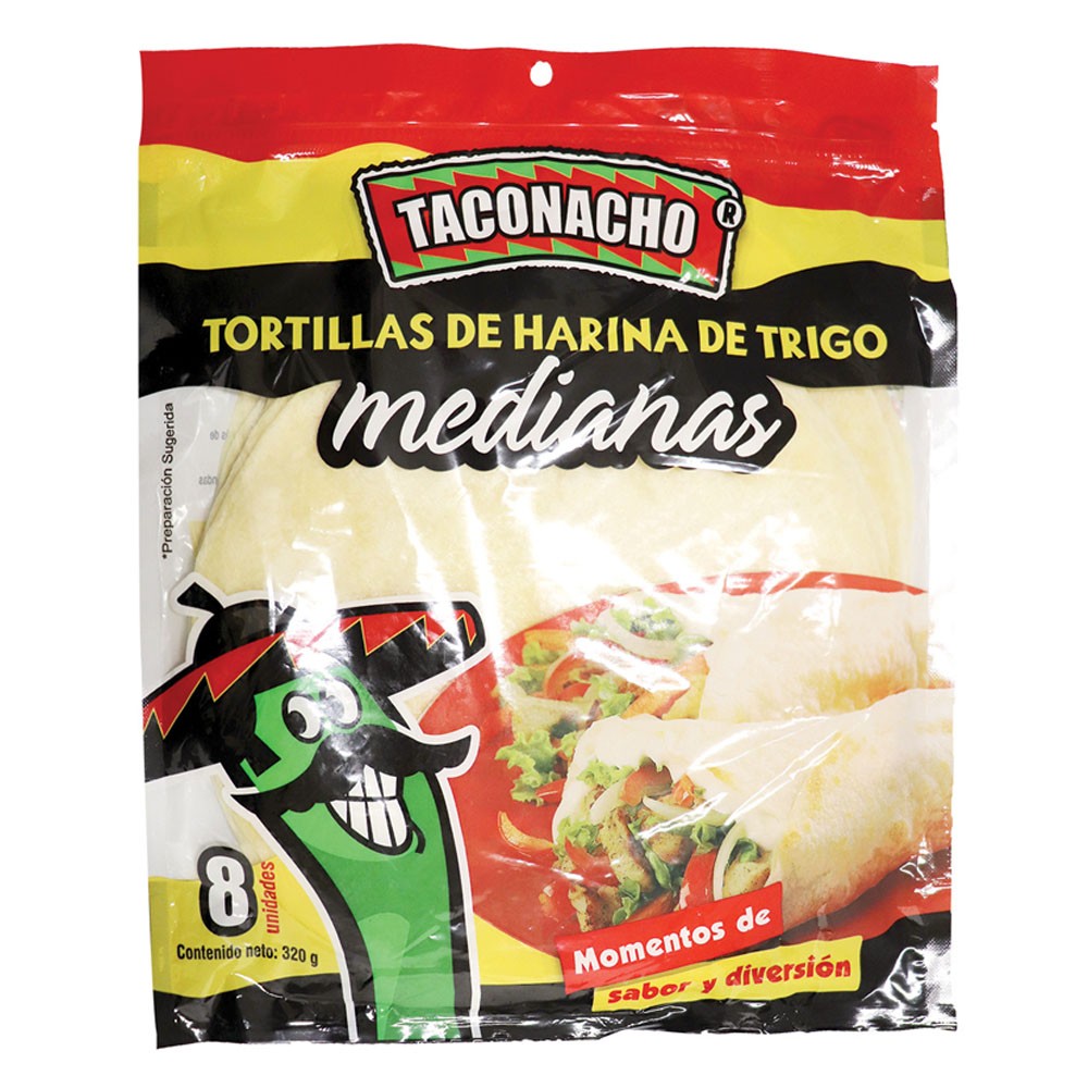 TORTILLA HARINA MEDIANA  x 8U TACO NACHO