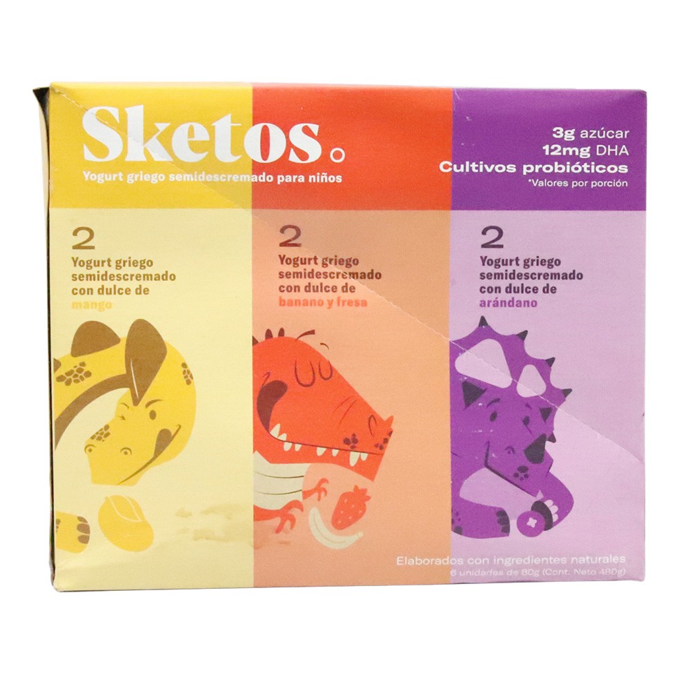 YOGURT KIDS SKETOS SURTIDO SIXPACK*480GR