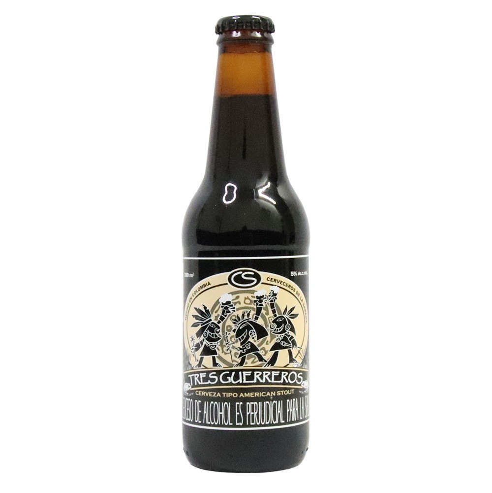 CERVEZA 3 GUERREROS STOUT BOT x 330 ML