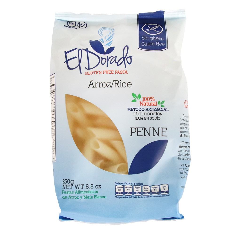 PASTA DE ARROZ PENNE EL DORADO x 250GR