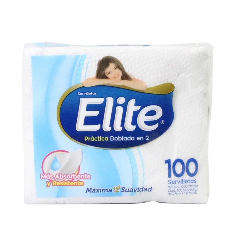 SERVILLETA ELITE  PRACTICA DOBLADA *100U