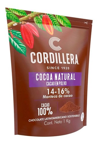 Cocoa cordillera natural el polvo x 1kg