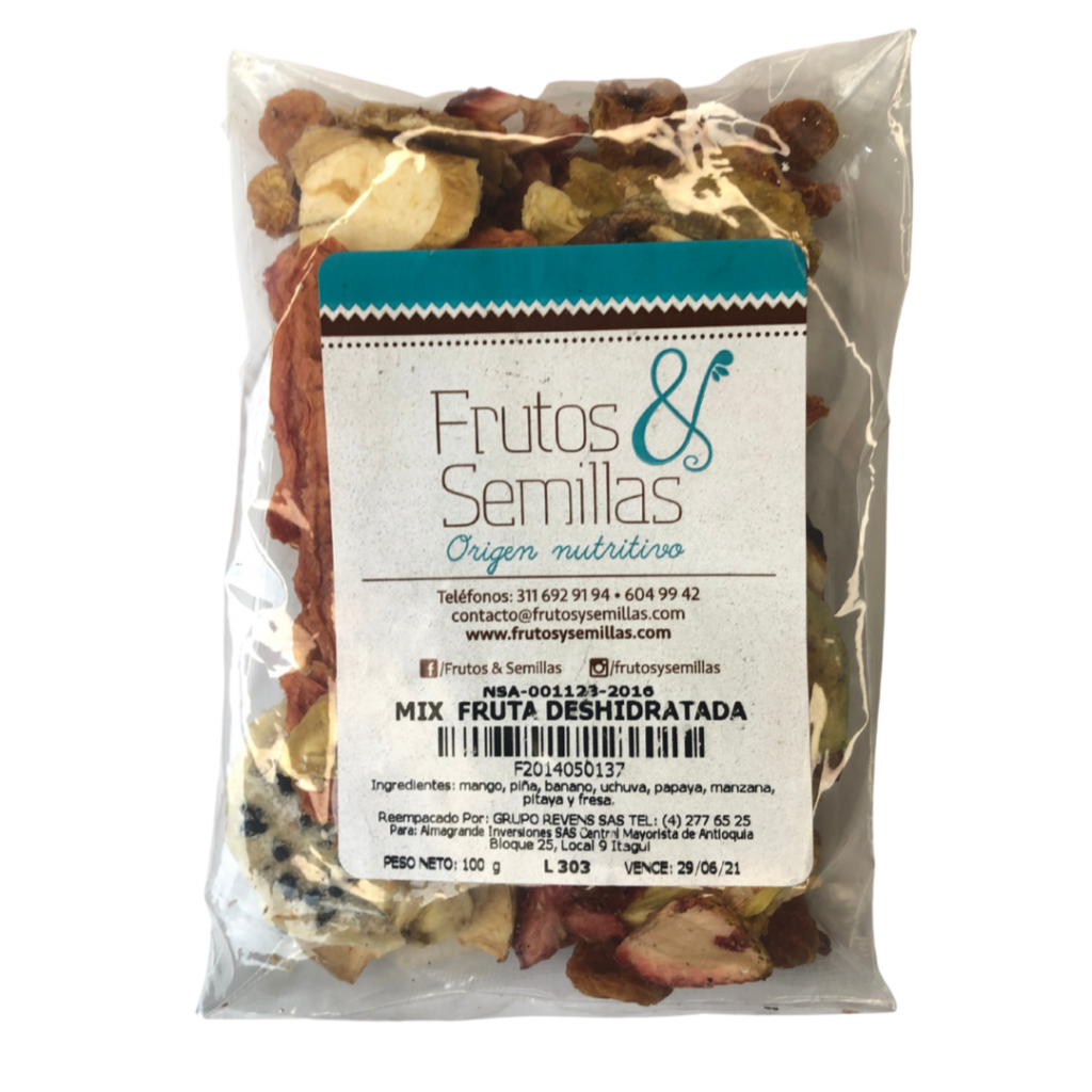 FRUTA DESHIDRATADA MIX *100 GR