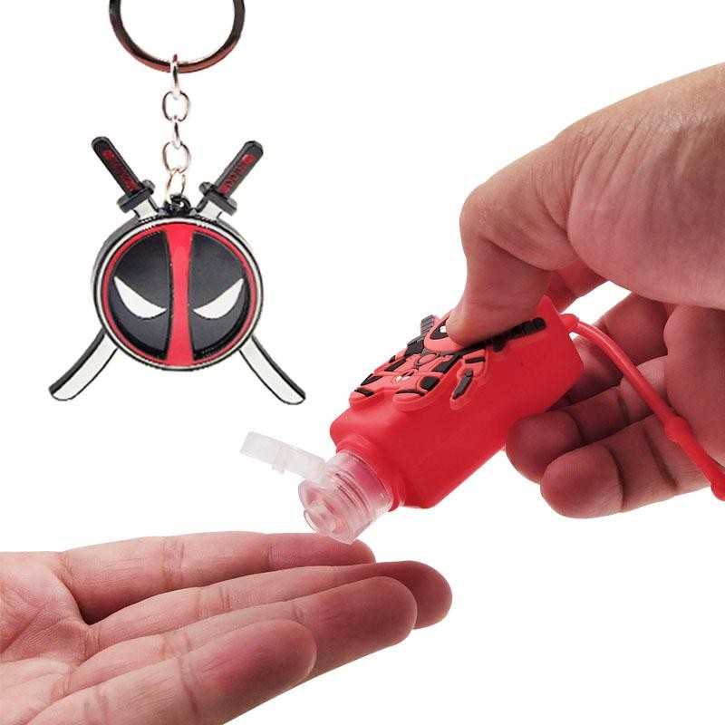 DUO LLAVERO GEL ANTIBACTERIAL DEADPOOL JUGUETES FIGURAS HÉROES COLECCIÓN