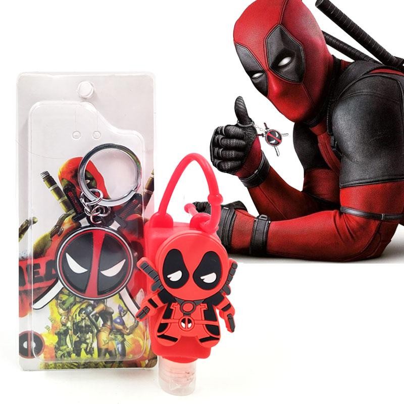 DUO LLAVERO GEL ANTIBACTERIAL DEADPOOL JUGUETES FIGURAS HÉROES COLECCIÓN