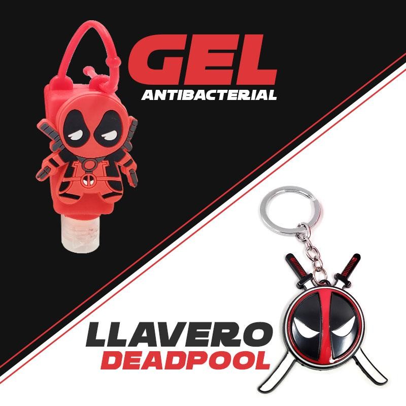 DUO LLAVERO GEL ANTIBACTERIAL DEADPOOL JUGUETES FIGURAS HÉROES COLECCIÓN