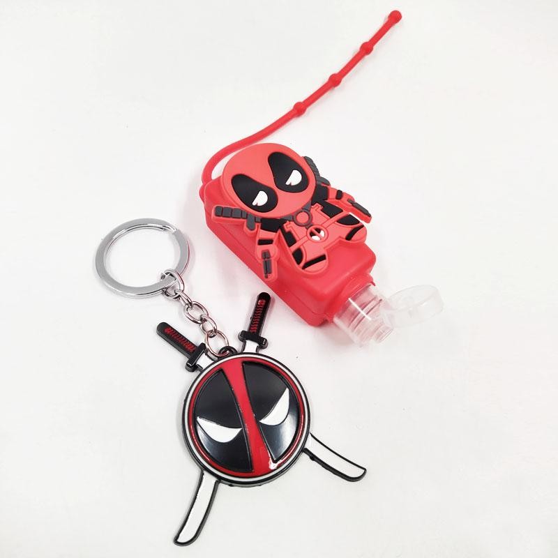 DUO LLAVERO GEL ANTIBACTERIAL DEADPOOL JUGUETES FIGURAS HÉROES COLECCIÓN