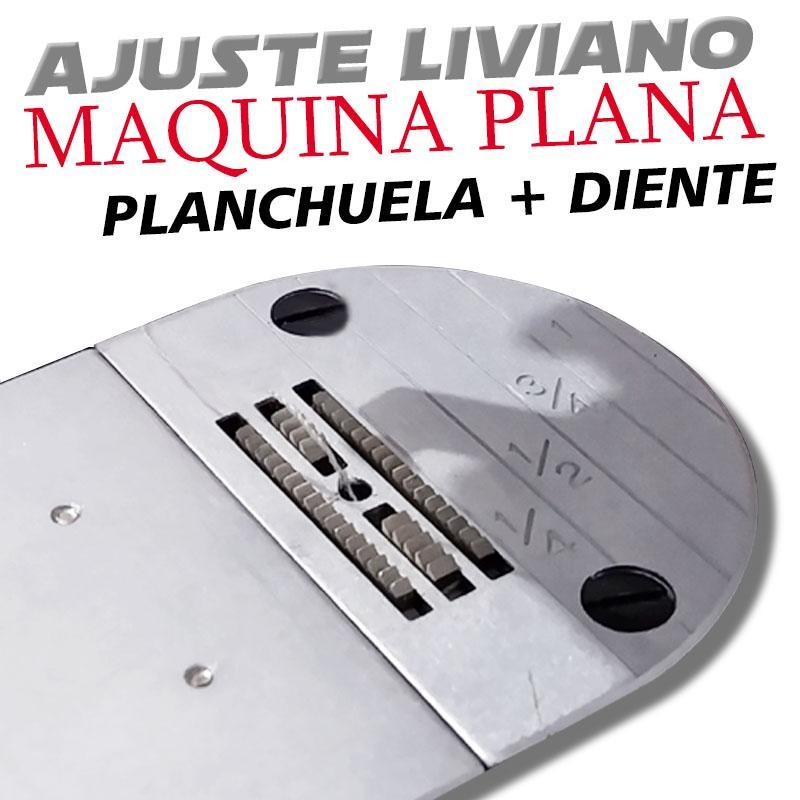 AJUSTE LIVIANO PLANCHUELA DIENTE MAQUINA PLANA DE COSER MODISTERÍA