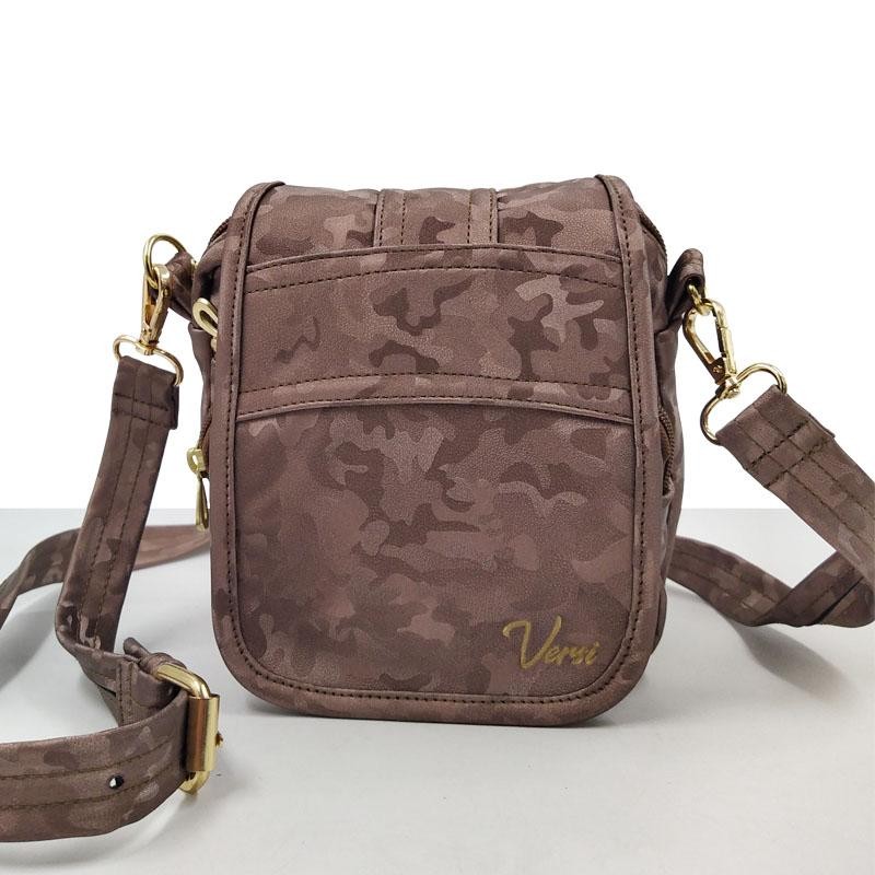 BOLSOS TIPO CARRIEL CAMUFLADO CAFÉ DISEÑO CORRUGADO FEMENINO CARTERA MODA