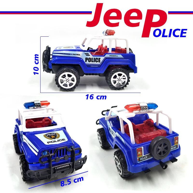 CARRO POLICÍA FRICCIÓN JUGUETE JEEP POLICE IMPULSO NIÑOS JUGUETERÍA