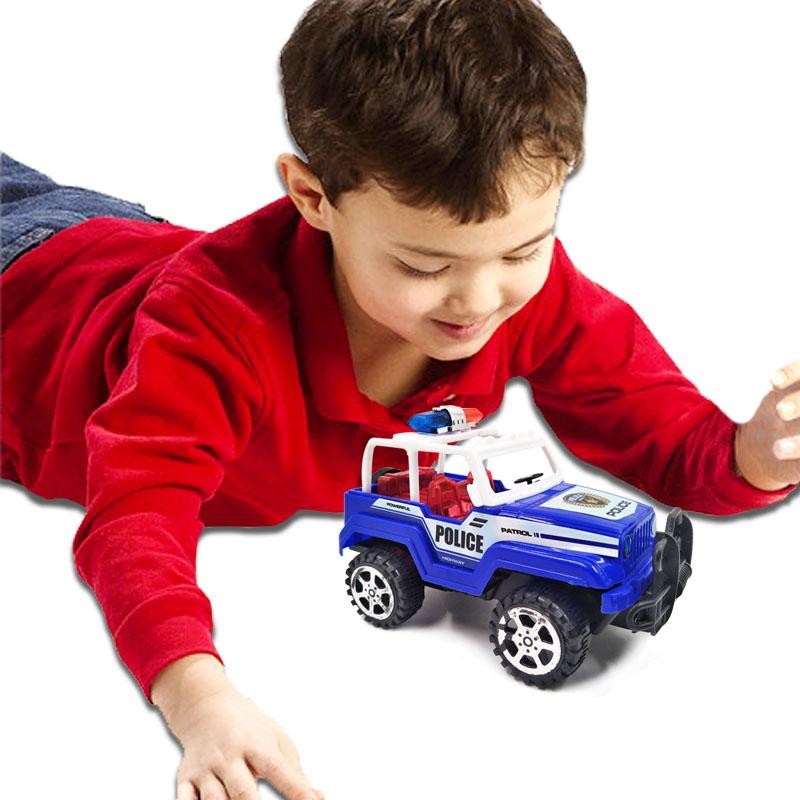 CARRO POLICÍA FRICCIÓN JUGUETE JEEP POLICE IMPULSO NIÑOS JUGUETERÍA
