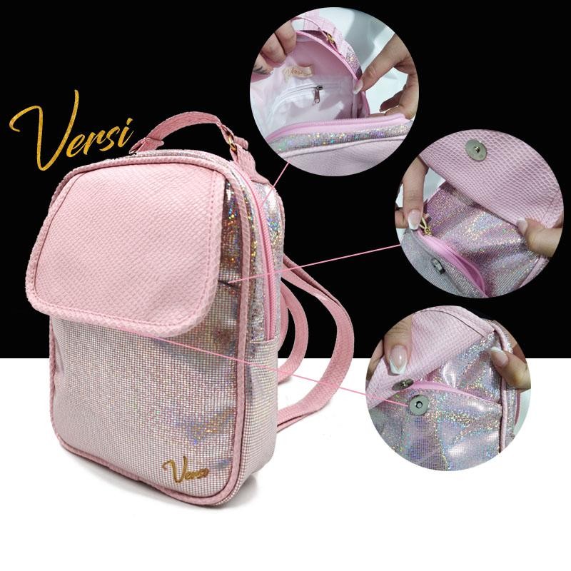MORRAL LADY VERSI BOLSO ROSA BRILLANTE FEMENINO MODA