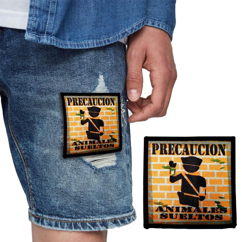 PARCHES PRECAUCIÓN ANIMALES SUELTOS PRENDAS MODA ESTILO