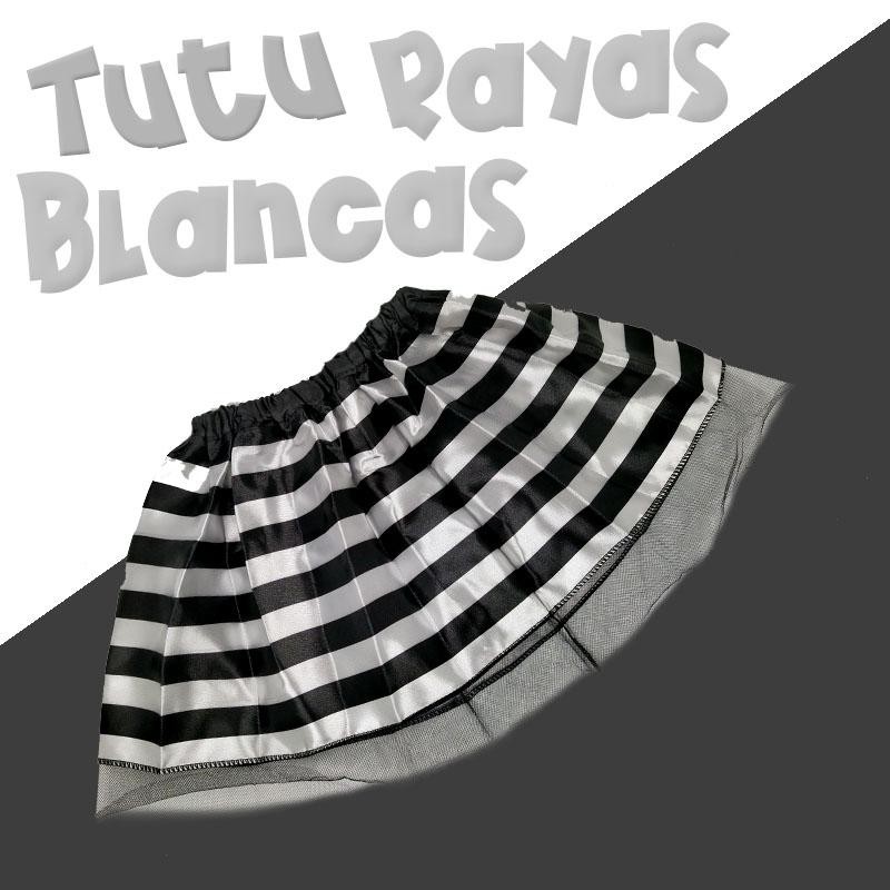 TUTU BLANCO RAYAS NIÑAS 6-8 MODA FALDA VESTUARIO INFANTIL BALLET