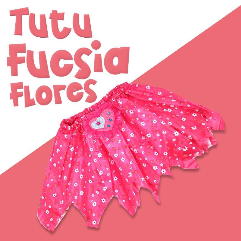 TUTU FUCSIA FLORES NIÑAS 6-8 MODA FALDA VESTUARIO INFANTIL BALLET