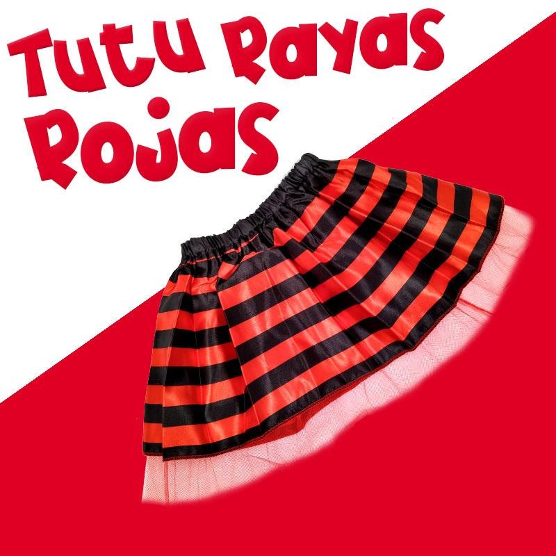 TUTU ROJO RAYAS NIÑAS 6-8 MODA FALDA VESTUARIO INFANTIL BALLET