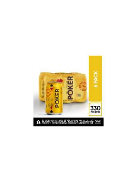 CERVEZA LATA POKER X6 x 330ML