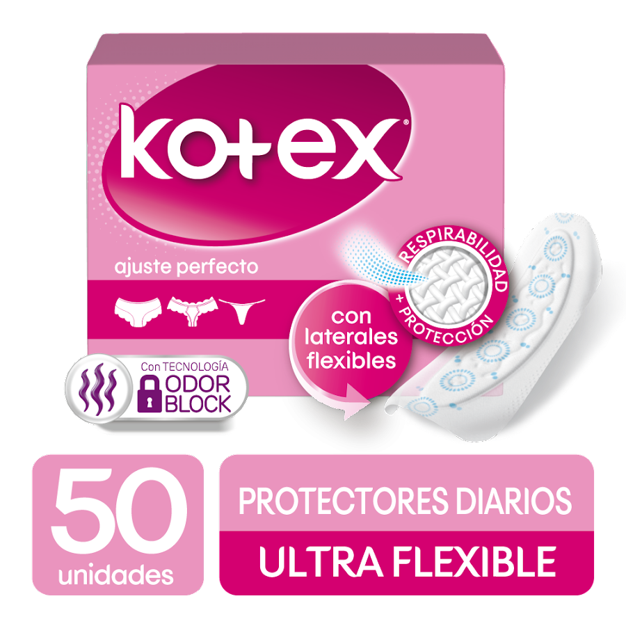 Protectores Diarios Kotex Ultra Flexible Mega Pack x50und