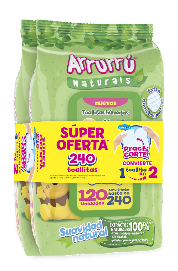 Toallitas humedas arrurru para bebe Aloe X 240und