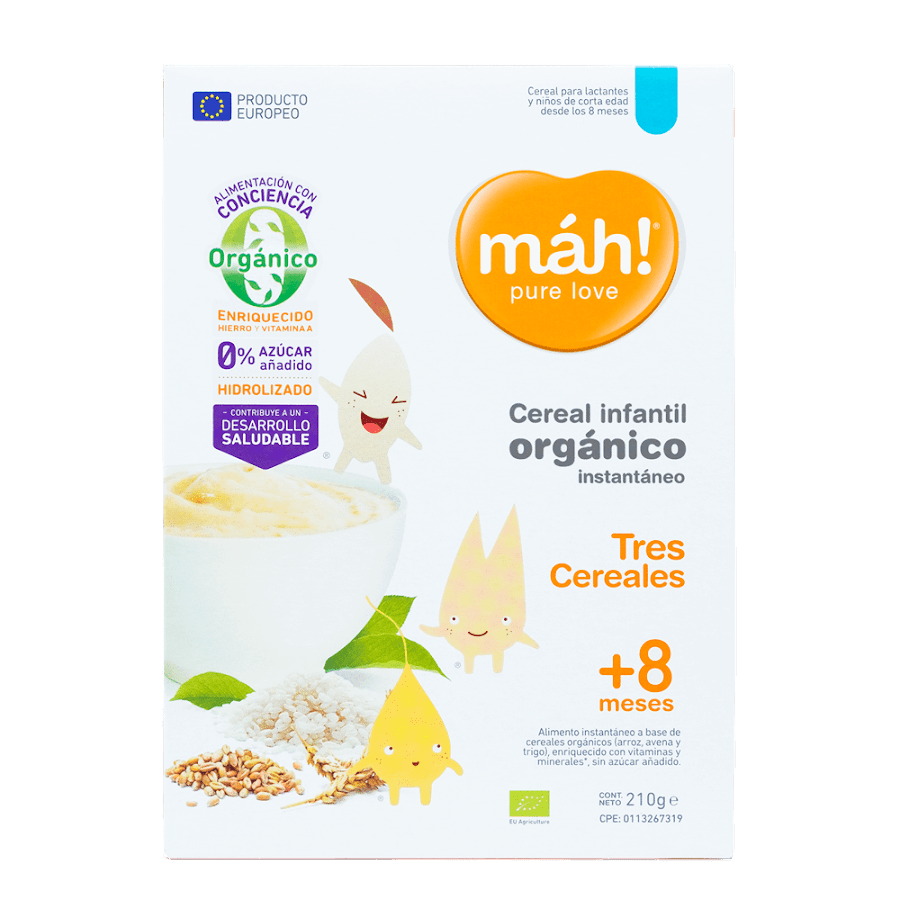 Cereal Infantil Máh Tres Cereales Orgánico 210g