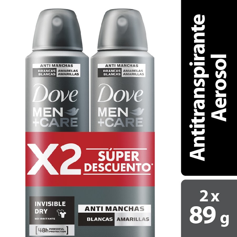 Oferta Desodorante Aerosol Dove Invisible Dry Bipack 2 Unidades x89G