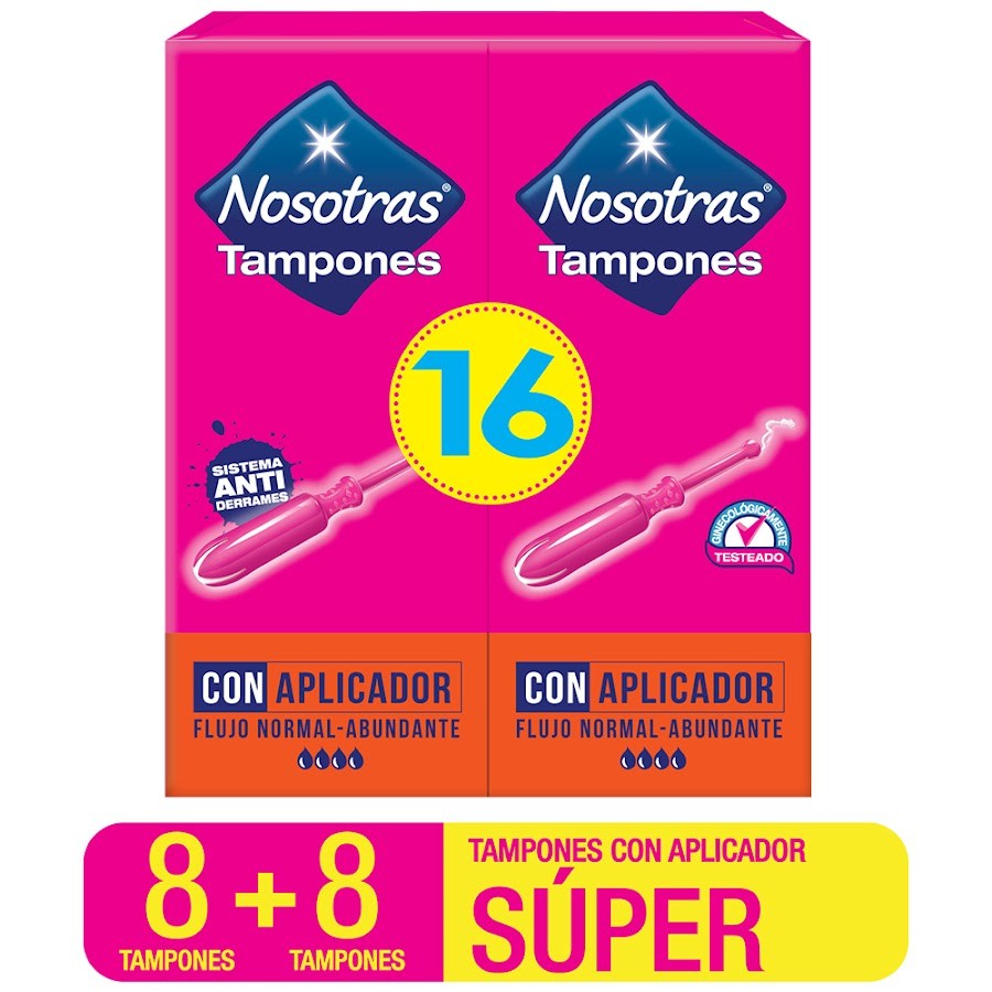 Oferta Tampones Nosotras con Aplicador Super x 16Und