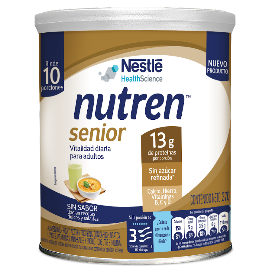 Alimento en Polvo Nutren Senior Nestle Sin Sabor x 370Gr