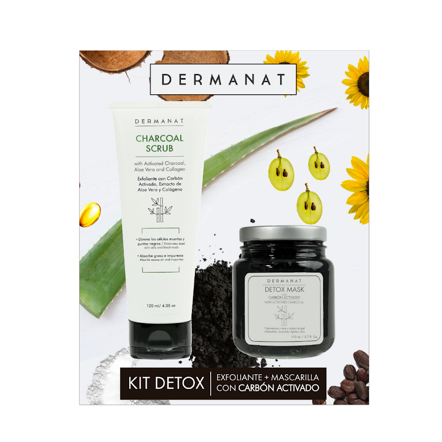 Kit Detox Dermanat Exfoliante Carbon x 120ml + Mascarilla de Carbon Activado x 110ml