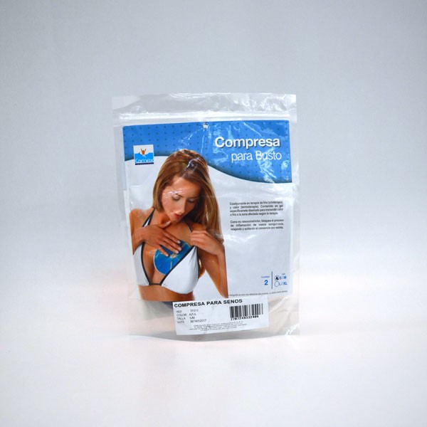COMPRESA KAMEX PARA SENOS TALLA S/M COLOR AZUL X2UND.