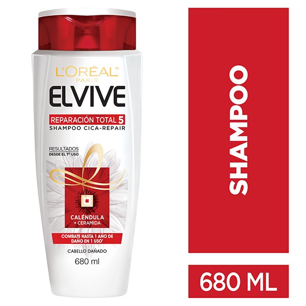 Shampoo Loreal Elvive Reparación Total 5 Caléndula y Ceramida x 680Ml
