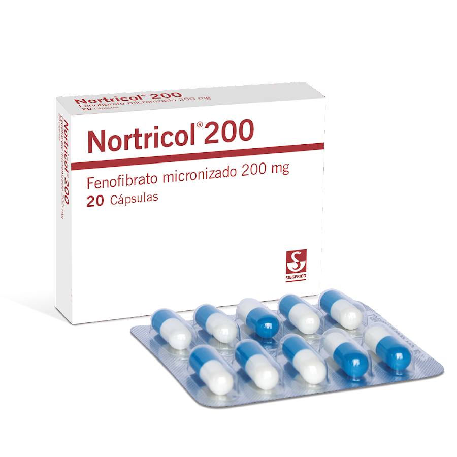 Nortricol Fenofibrato micronizado Siegfried 200 mg Caja x 10 Capsulas