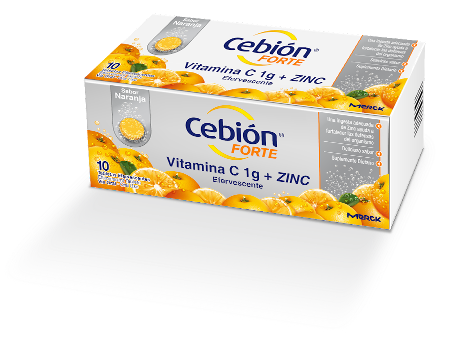 CEBIÓN FORTE 1G. NARANJA TAB.EFE.X10TAB. MER ÁCIDO ASCÓRBICO + ZINC