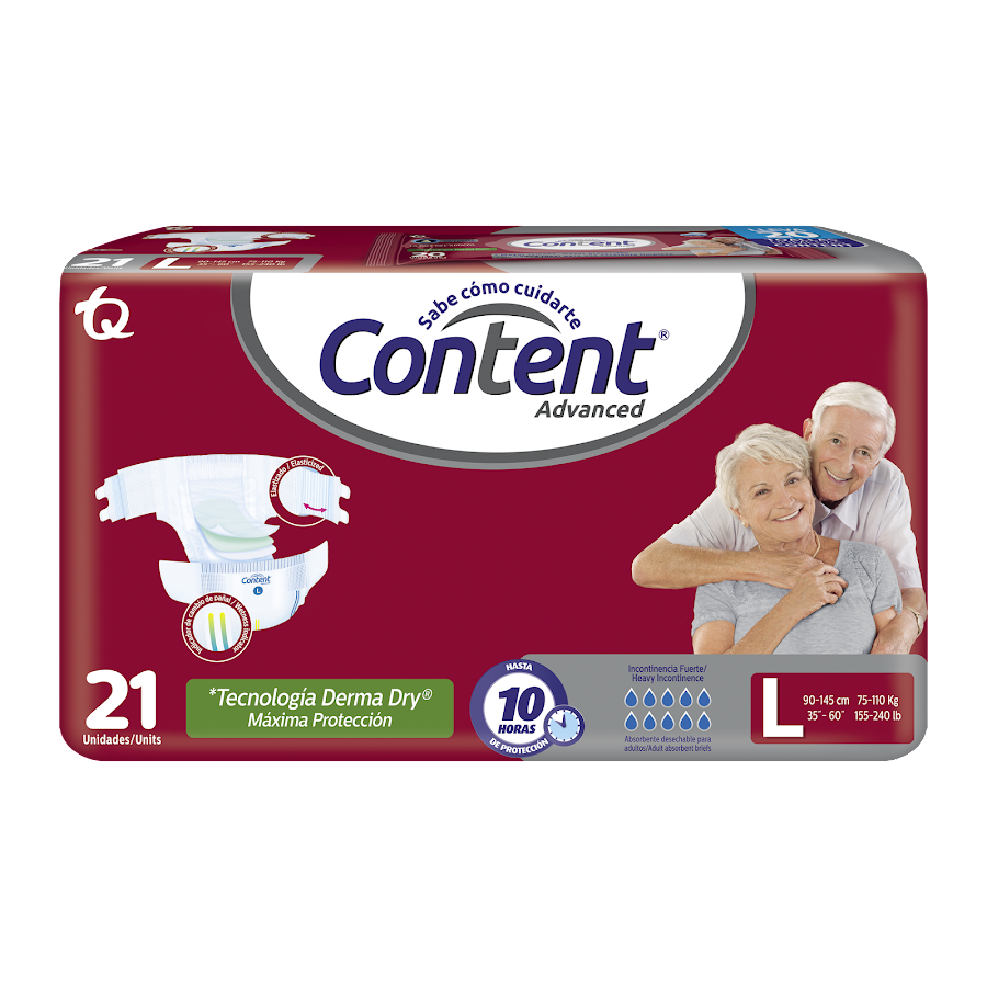 Content Advanced Talla L x 21 Pañales Adulto +20 Toallas Humedas