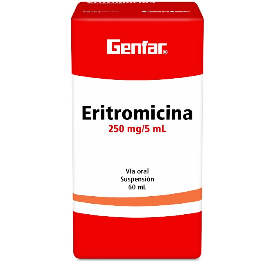 Eritromicina Genfar 250Mg Suspensión Frasco X60Ml.