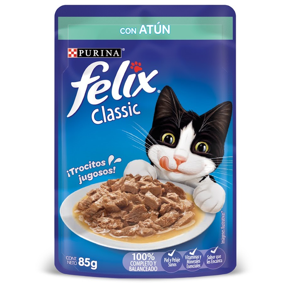 Alimento Para Gatos Felix Classic Con Atun En Salsa x 85Gr