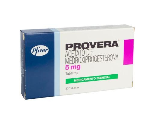 Provera 5Mg Tabletas Caja X30Tab Pfizer Acetato De Medroxiprogesterona
