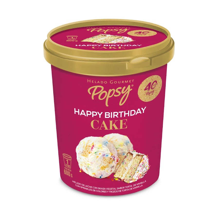 Helado Popsy Happy Birthday Cake x1L.