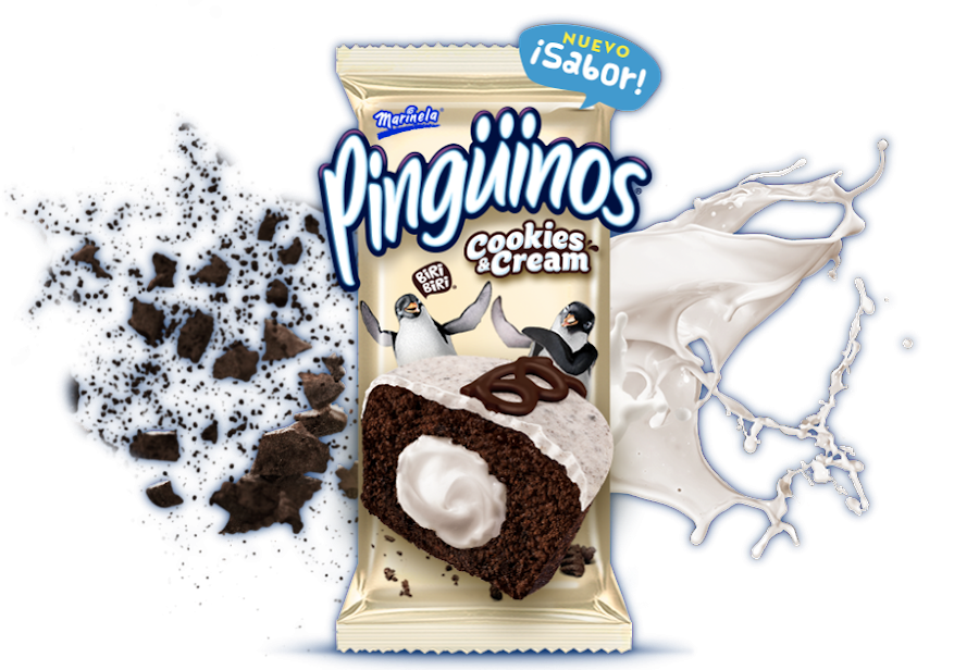 Ponqué Marinela Pinguinos Cookies & Cream X80g