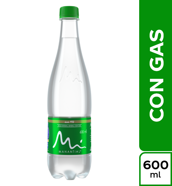 Agua MANANTIAL Natural Mineral Con Gas x600Ml