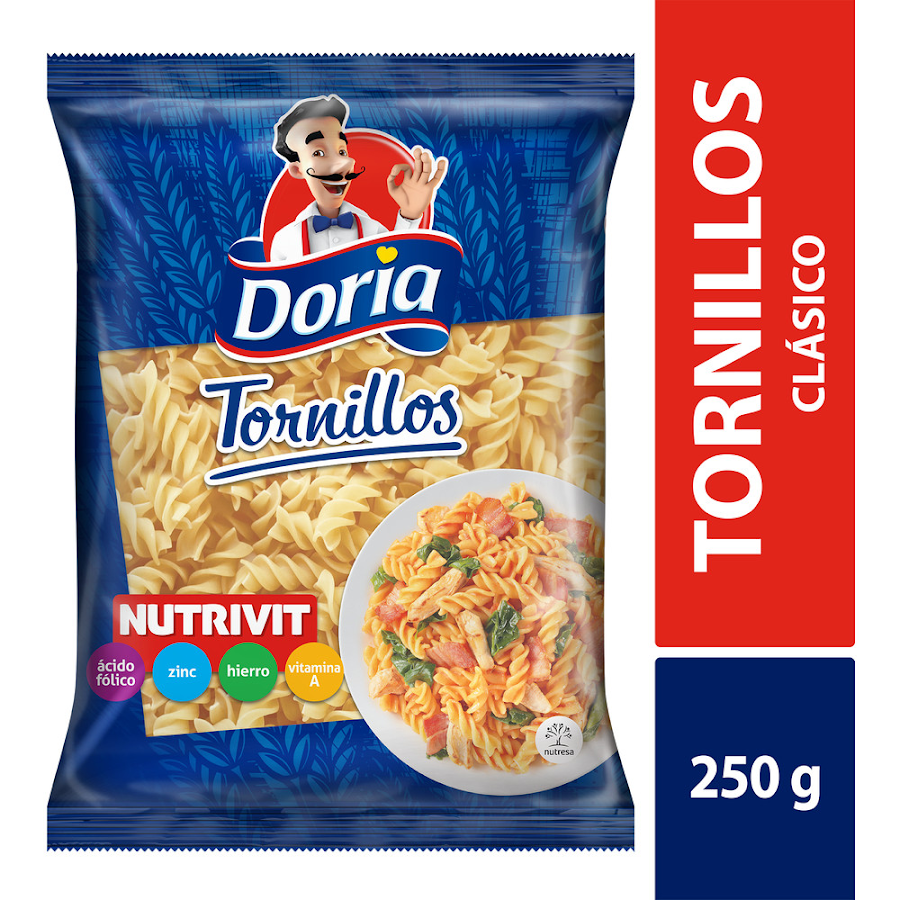 Pasta Tornillo Doria Clasico Nutrivit x 250Gr